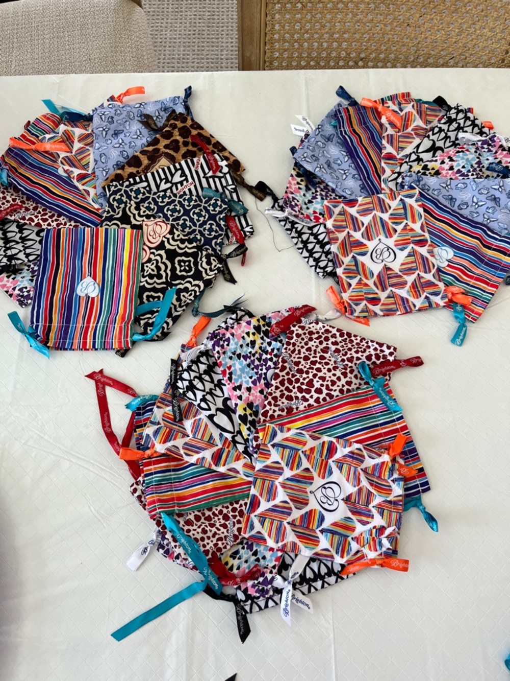 Brighton Multicolor Patterned Drawstring Pouches